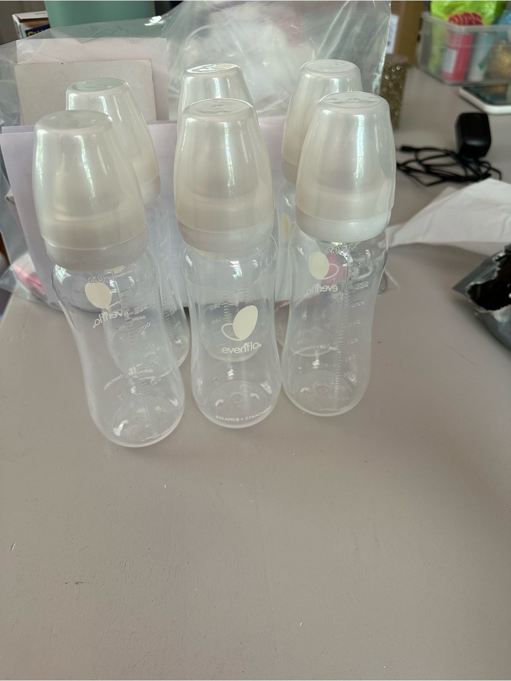 Evenflo Clear Baby Bottles 12 Oz  (Set of 6)